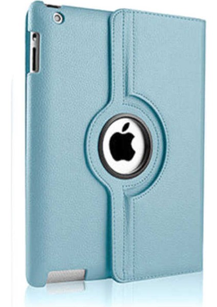Apple iPad 2 3 4 Kılıf Kapaklı Standlı 360 Dönebilen Koruma Dn2 Mavi