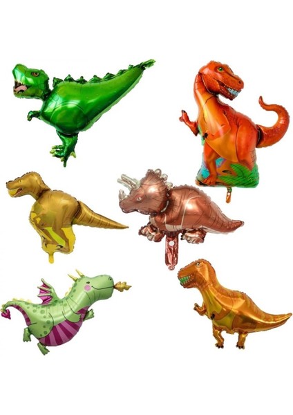 Dinozor Temalı Folyo Balon Seti 6 Lı