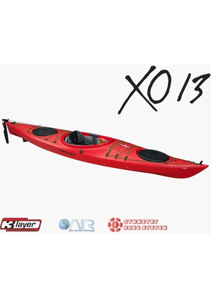 XO13 Gte 3l Rudder & Skeg Kano-Kırmızı