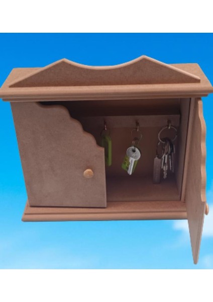 Hobi Dekoratif Anahtarlık Kutusu Yarım Kapak Model Ahşap Mdf Ham El Yapımı indirimleri