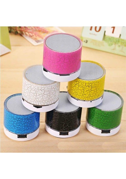 Işıklı Bluetoothlu Usb-Micro Sd Kart Girişli Şarjlı Mini Hoparlör - Ses Bombası - Mükemmel Ses