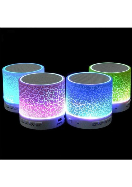 Işıklı Bluetoothlu Usb-Micro Sd Kart Girişli Şarjlı Mini Hoparlör - Ses Bombası - Mükemmel Ses fiyatları
