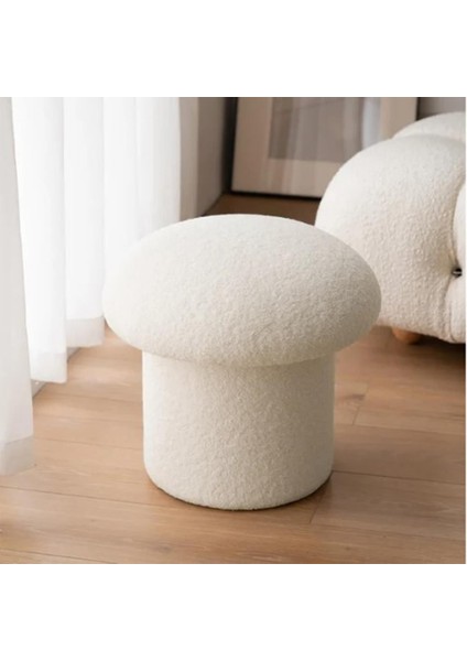 Mantar Puf Mushroom Renkli Puf Teddy Kumaş Bench