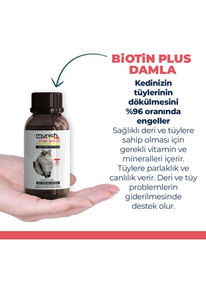 Biotine +Plus Kedi Sağlığı Damlası 100 ml Kediler Için Tüy Sağlığı Damlası