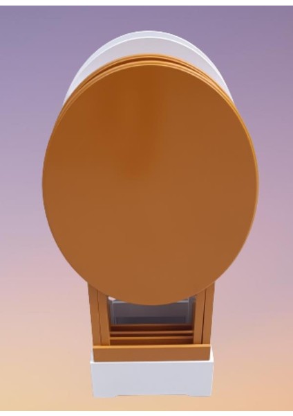 Çanta Zigon Sehpa Oval Model Dörtlü Ahşap Mdf Beyaz ve Hardal Renk Uyumu El Yapımı fiyatları