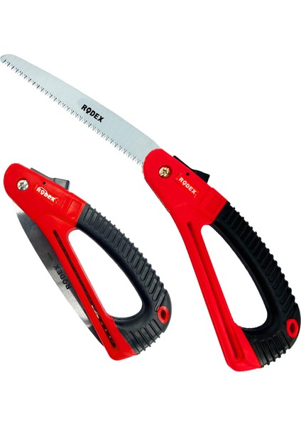 Rodex Budama Testeresi 180 mm Metal Kilitli Çelik Düz Ağaç Dal Bağ El Testeresi Açılıp Kapanır