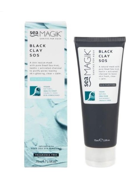 Sea Magık Black Clay Sos Vegan 75ML Siyah Kil Yüz Çamur Maskesi