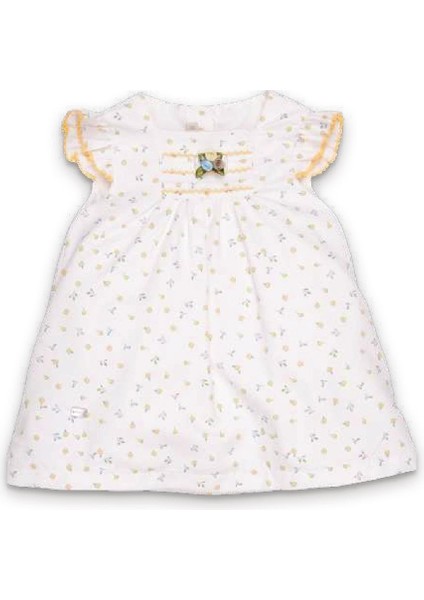 Gül Detaylı Çiçekli Kız Bebek Bayramlık Elbise 5'li Set Kutulu 11688