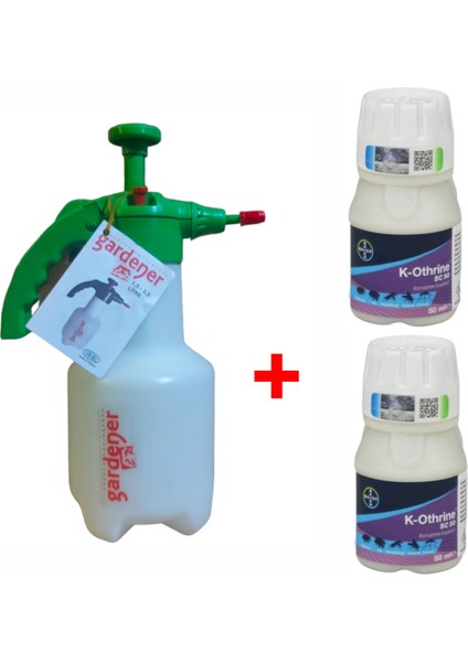 Bayer 2 Adet K-Othrine SC50 50ML Tahtakurusu Ilacı ve 1,5lt Pomilsan Basınçlı Ilaçlama Pompası