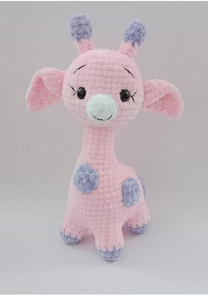 Pembe Tatlı Zürafa Amigurumi Organik Oyuncak