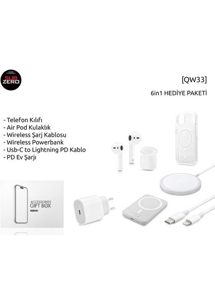 QW33 iPHONE 14 Uyumlu 6 In 1 Aksesuar Seti