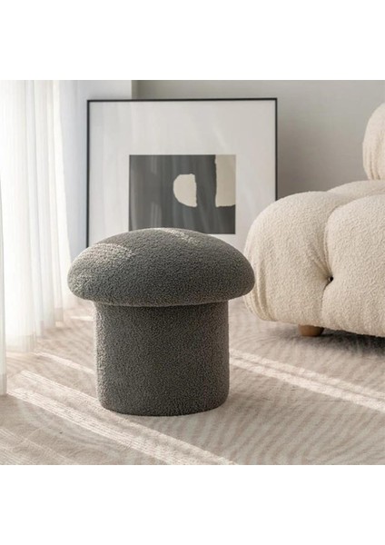 Mantar Puf Mushroom Renkli Puf Teddy Kumaş Bench