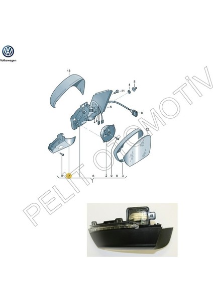 Polo (2010-2018) Sağ Dış Ayna Sinyali 6R0949102 6R0949102F fiyatları