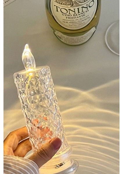 2'li Gül Işıklı LED Mum 9 cm