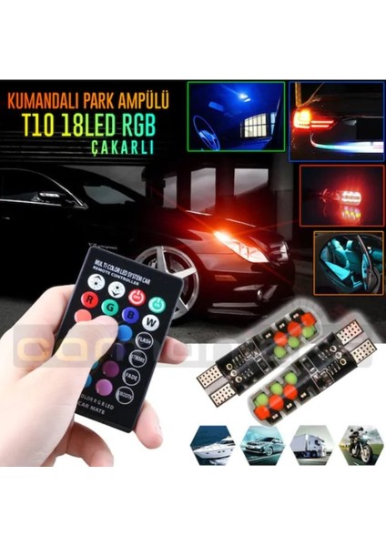 T10 Rgb Kumandalı Park Ampulleri Modlu