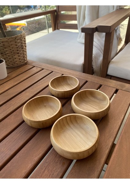 4'Lü Yuvarlak Bambu Çerezlik, Bambu Sunum Kasesi, Bambu Yuvarlık Zeytinlik, Bambu Kahvaltı Sunumluk modelleri