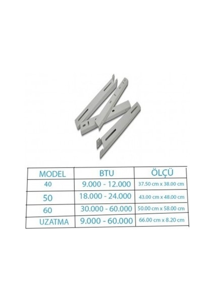 Klima Dış Ünite Montaj Ayağı Kaliteli Sağlam Klima Konsol 18000 -24000 Btu Vidalı 50 Lık