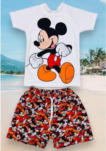Erkek Çocuk Paw Patrol Baskılı Mavi - Sarı Beyaz T-Shirt Şort Mayo Seti Üst Dalgıç Alt Paraşüt fiyatları
