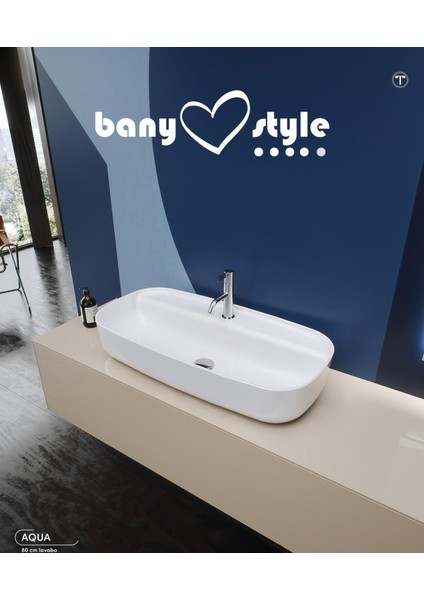 Cerastyle Aqua 80 cm Tezgah Üstü Çanak Lavabo