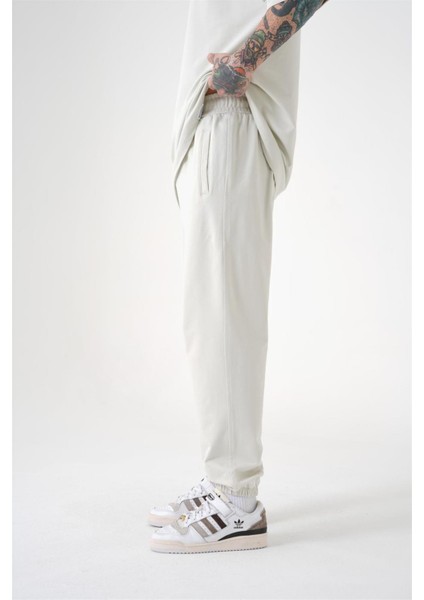 Relaxed Basic Paça Lastikli Cepli Eşofman Altı Gri