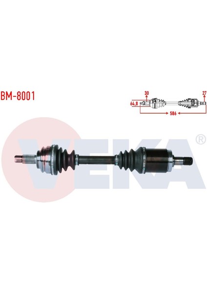 Komple Aks Sol On Bmw X5 (E53) 3.0 D Uzunluk 586MM 2000-2007 304495