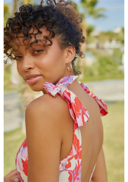 Yeni Sezon Omuzdan Bağlamalı Mayo M2475 Desenli fırsatları