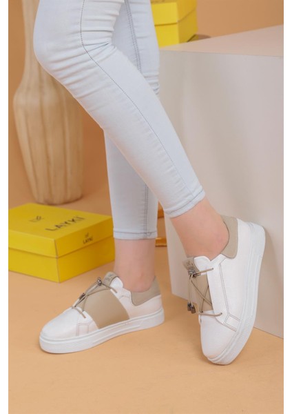 Alvaro Beyaz Bej Renkli Sneaker modelleri