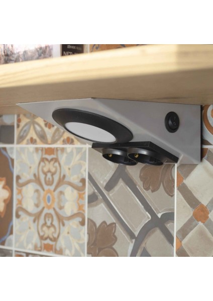 Mutfak Dolap Altı, Tezgah Altı Priz 3W Saten Kasa Beyaz LED Aydınlatma