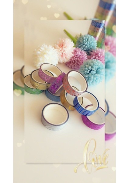 Renkli Desenli Simli Bant 1 Adet Renkli modelleri