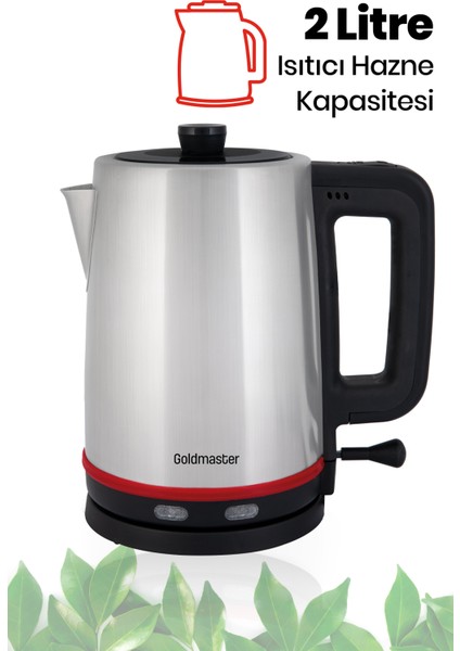 Joy Tea Inox 2200 Watt Paslanmaz Çelik Çay Makinesi ve Su Isıtıcısı