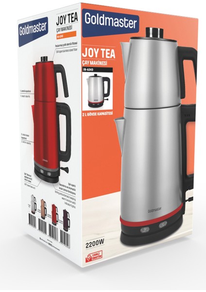 Joy Tea Inox 2200 Watt Paslanmaz Çelik Çay Makinesi ve Su Isıtıcısı