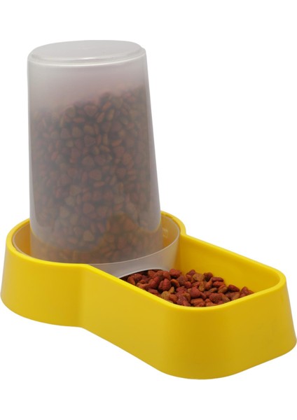Hazneli Plastik Kedi-Köpek Mama ve Su Kabı 1,5 Lt Kare Sarı fırsatları