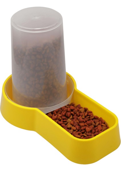 Hazneli Plastik Kedi-Köpek Mama ve Su Kabı 1,5 Lt Kare Sarı indirimleri