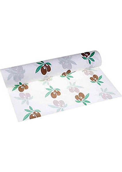 Tek Kullanımlık Laminelli Zeytin Desenli Kağıt Masa Örtüsü - 100X150 cm. - 16 Yaprak 10 Rulo