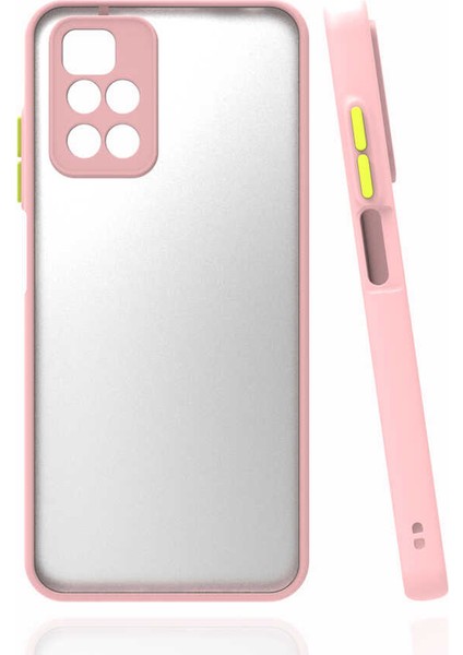 Xiaomi Redmi 10 2022 Kılıf Hux Kamera Korumalı Arkası Mat Silikon Pembe