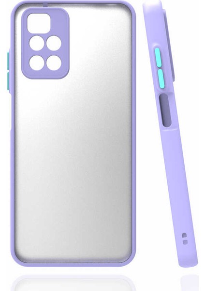 Xiaomi Redmi 10 2022 Kılıf Hux Kamera Korumalı Arkası Mat Silikon Mor