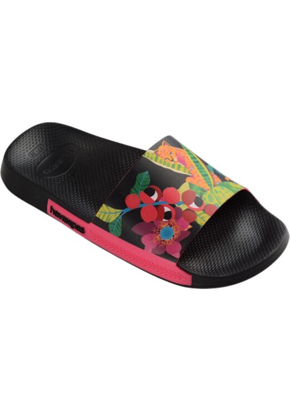 Slide Print Kadın Siyah Desenli Terlik
