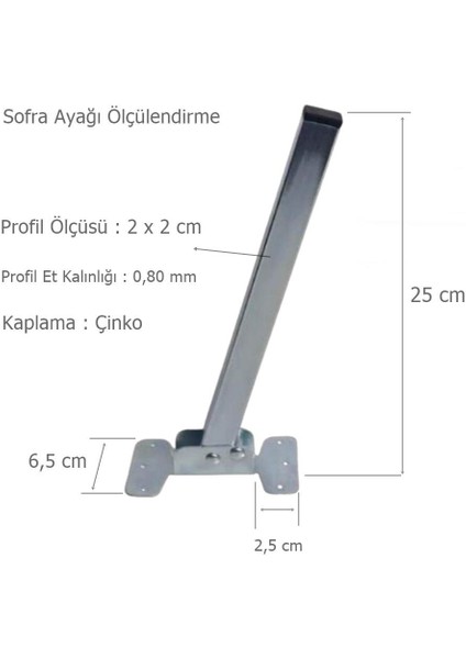 Sofra Ayağı Yer Sofrası İçin Metal Katlanır Ayak 25 cm ( 1 Adet )