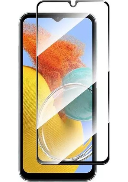 Samsung Galaxy M14 ile Uyumlu Tam Kaplayan Çerçeveli Tempered Ekran Koruyucu - Siyah AL3276