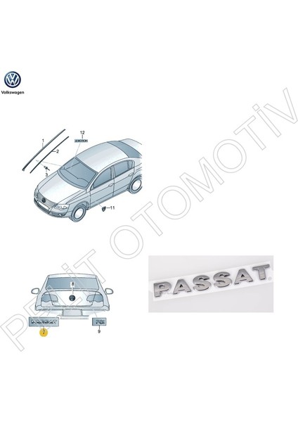 Passat Bagaj Kapak Yazısı 3C0853687A (2006-2011) B6 modelleri