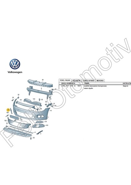 Scirocco (2009-2014) Sağ Ön Çeki Demir Kapağı 1K8807241A fiyatları