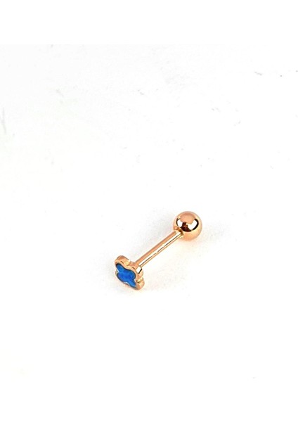 Mavi Opal Taşlı Yonca Figürlü Gümüş Rose Piercing fiyatları