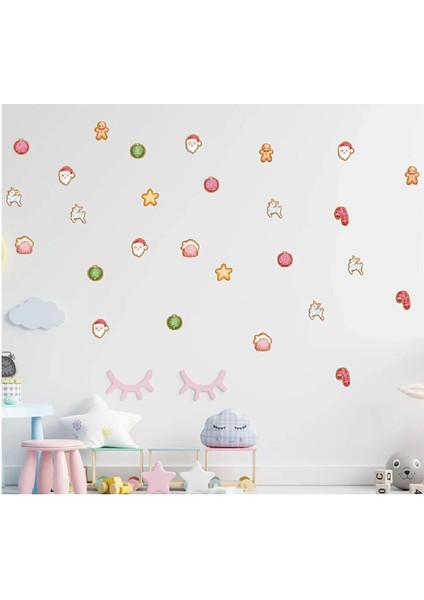 Mery Christmas Yılbaşı Süslemeleri Dekoratif Sticker Seti