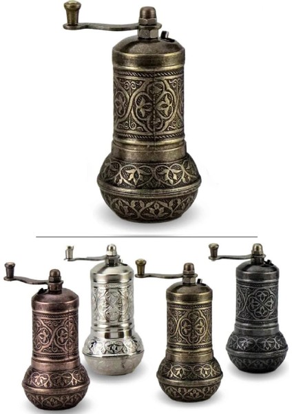 Otantik Osmanlı Motifli Baharat Öğütücü Değirmen Antik Renk