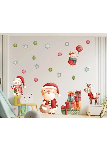 Merry Christmas Hoşgeldin Yeni Yıl Dekoratif Duvar Sticker Seti
