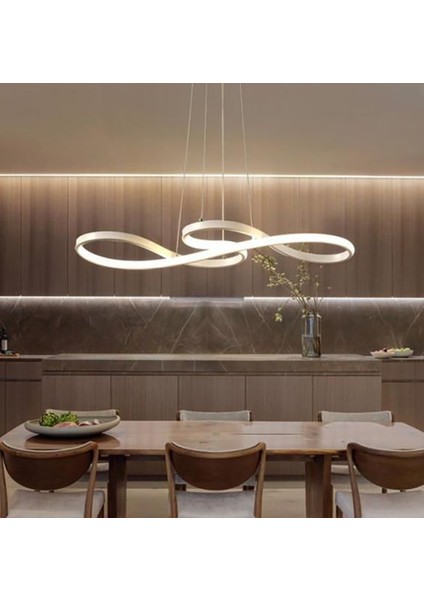 Seren Modern Tasarım Beyaz Renk Beyaz Ledli Cafe - Mutfak - Salon LED Avize