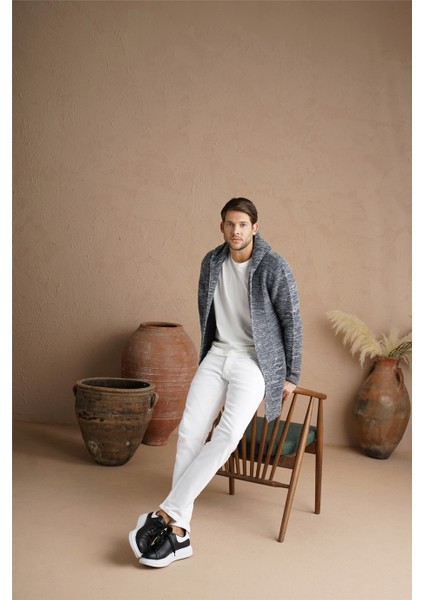 Erkek Gri Karışım Kapüşonlu Triko HIRKA-HRK7721R02S fiyatları