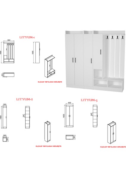 Lityum-1-2-3 Portmanto Vestiyer Ayakkabılık RS04 indirimleri