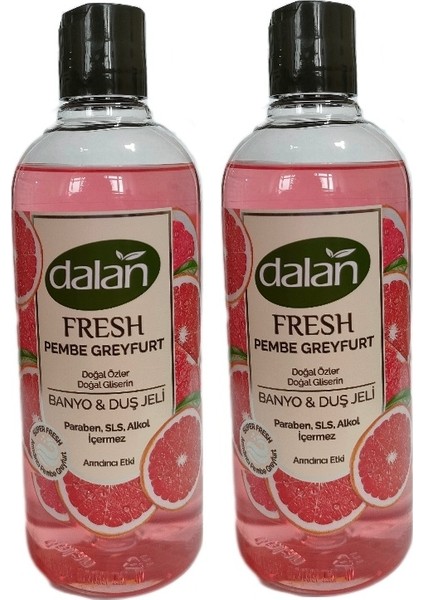 Fresh Doğal Çiçek Özleri Doğal Gliserin Duş Jeli Pembe Greyfurt Koku Arındırıcı Etki 2 Adet x 500 ml