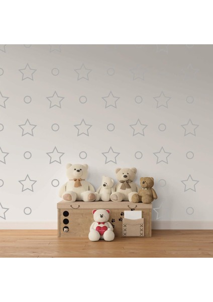 Yıldız Polka Duvar Dekorasyon Sticker 130 Adet Gri fiyatları